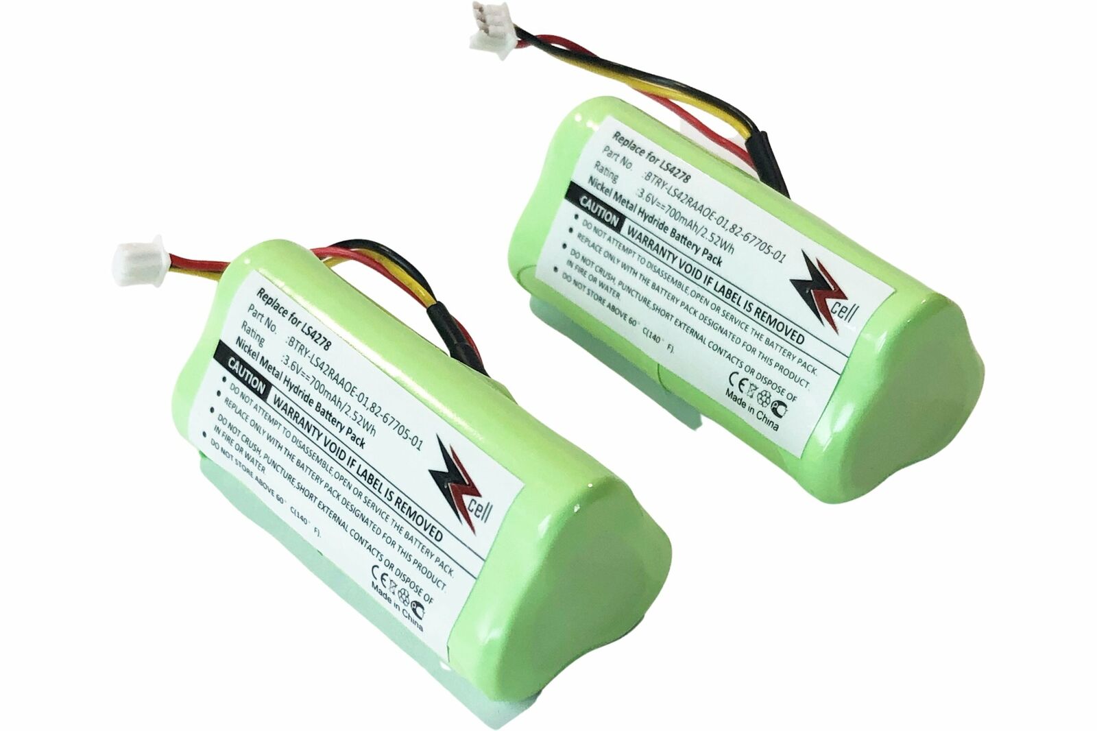 2-Pack ZZcell™ Bar Code Scanner Battery For Symbol LS4278 / BTRY-LS42RAAOE-01